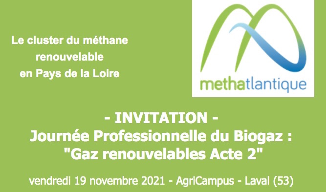 Journée professionnelle du biogaz le 19 novembre 2021 à Laval